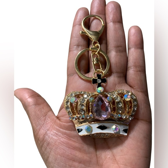 unbranded Accessories - Gold and Purple Crown Fashion Inspired Key Holder Bag Charm Accessory